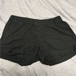 Black Linen Women's Shorts